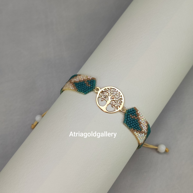 دستبند میوکی طلا طرح درخت زندگی