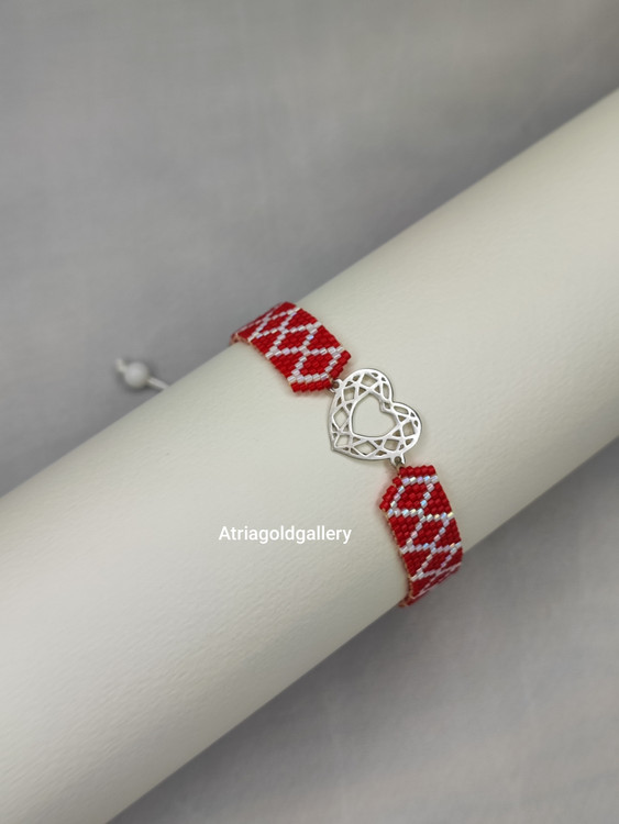 دستبند میوکی نقره قلب