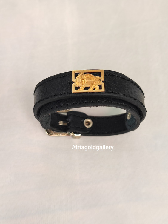 دستبند چرم با پلاک شیر و خورشید