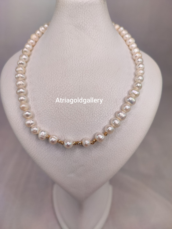 گردنبند طلا مروارید گوی البرنادو